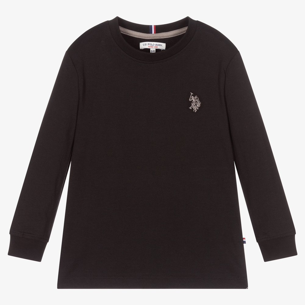 U.S. Polo Assn.-Boys Black Cotton Top | Childrensalon Outlet