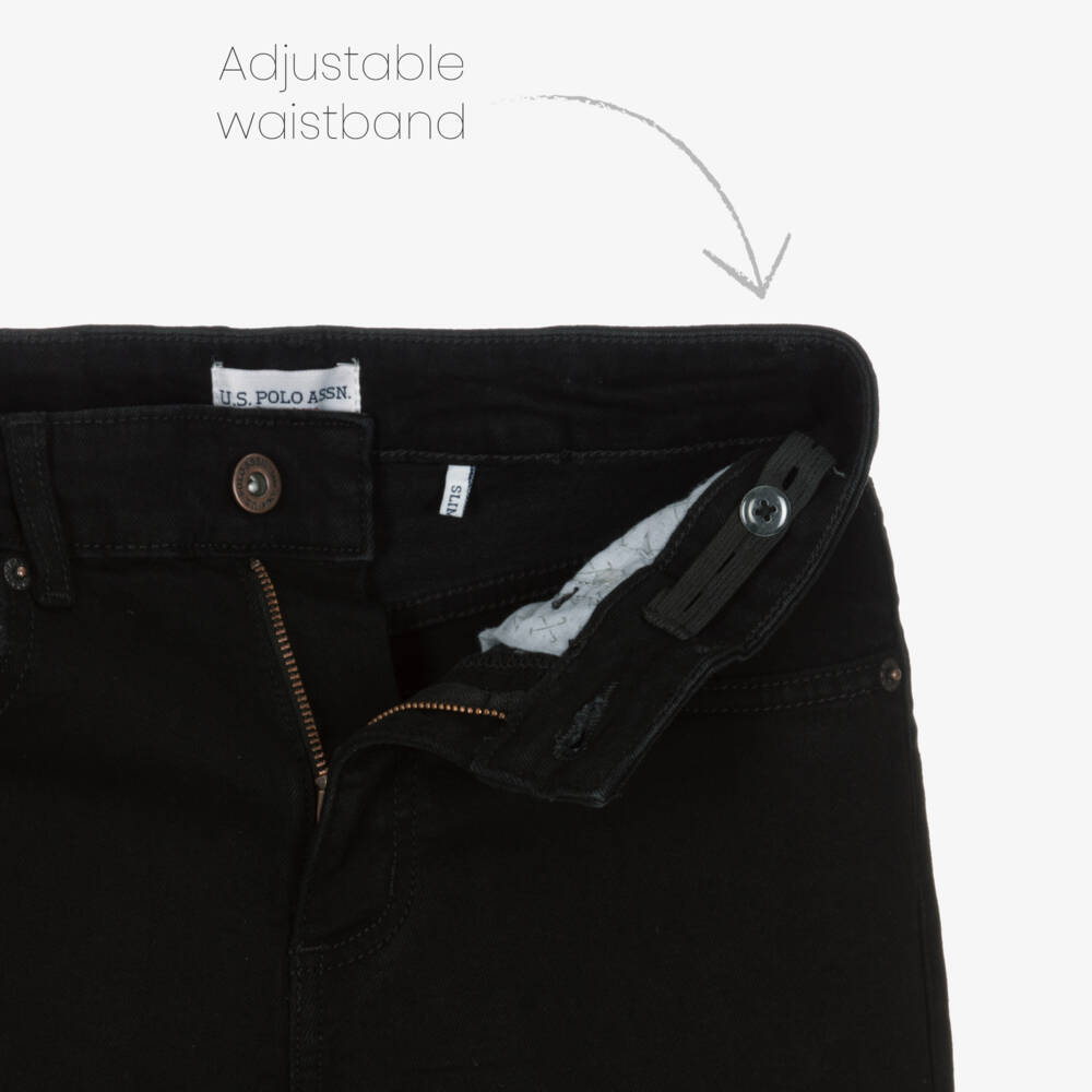U.S. Polo Assn.-Boys Black Denim Slim Fit Jeans | Childrensalon Outlet