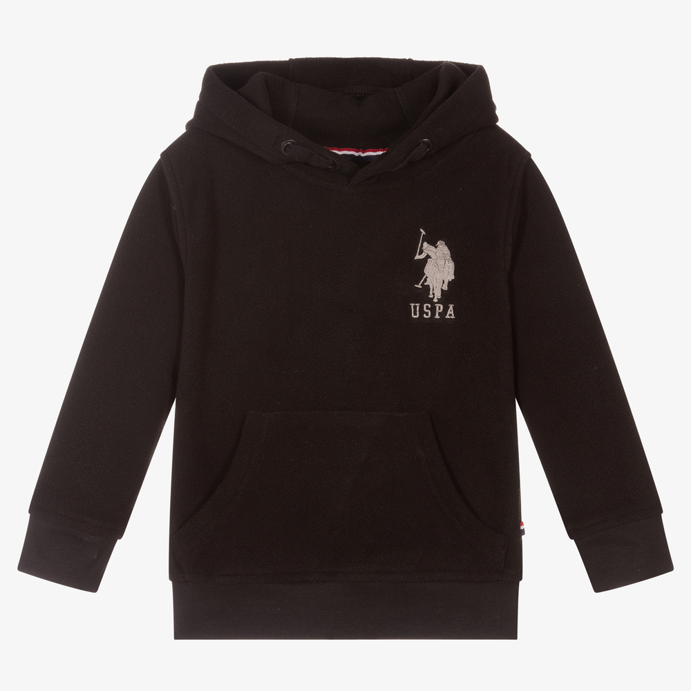 U.S. Polo Assn. - Boys Black Fleece Hoodie