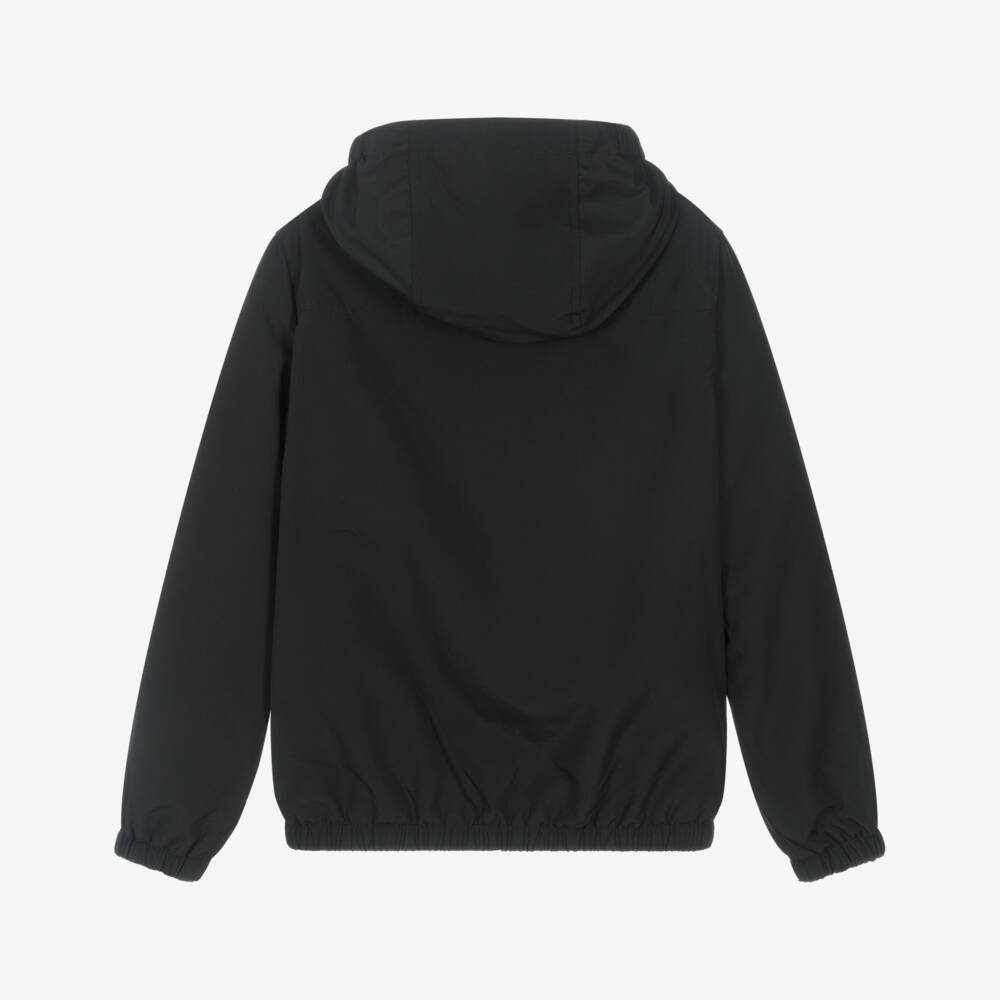 U.S. Polo Assn.-Boys Black Hooded Jacket With Fleece Lining | Childrensalon Outlet