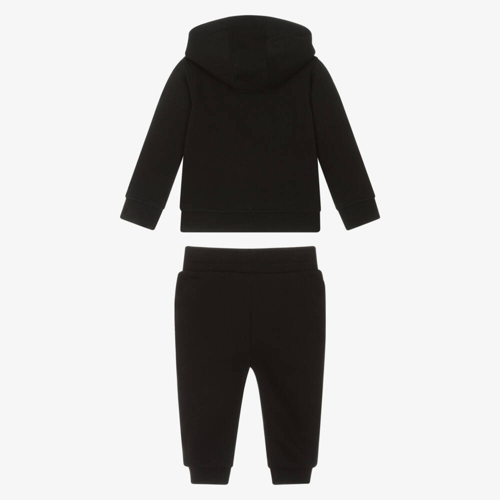 U.S. Polo Assn.-Boys Black Jersey Tracksuit with Green Double Horseman Logos | Childrensalon Outlet