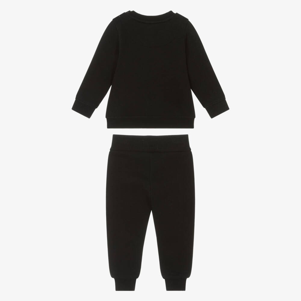U.S. Polo Assn.-Boys Black Tracksuit with Green Logo Embroidery | Childrensalon Outlet
