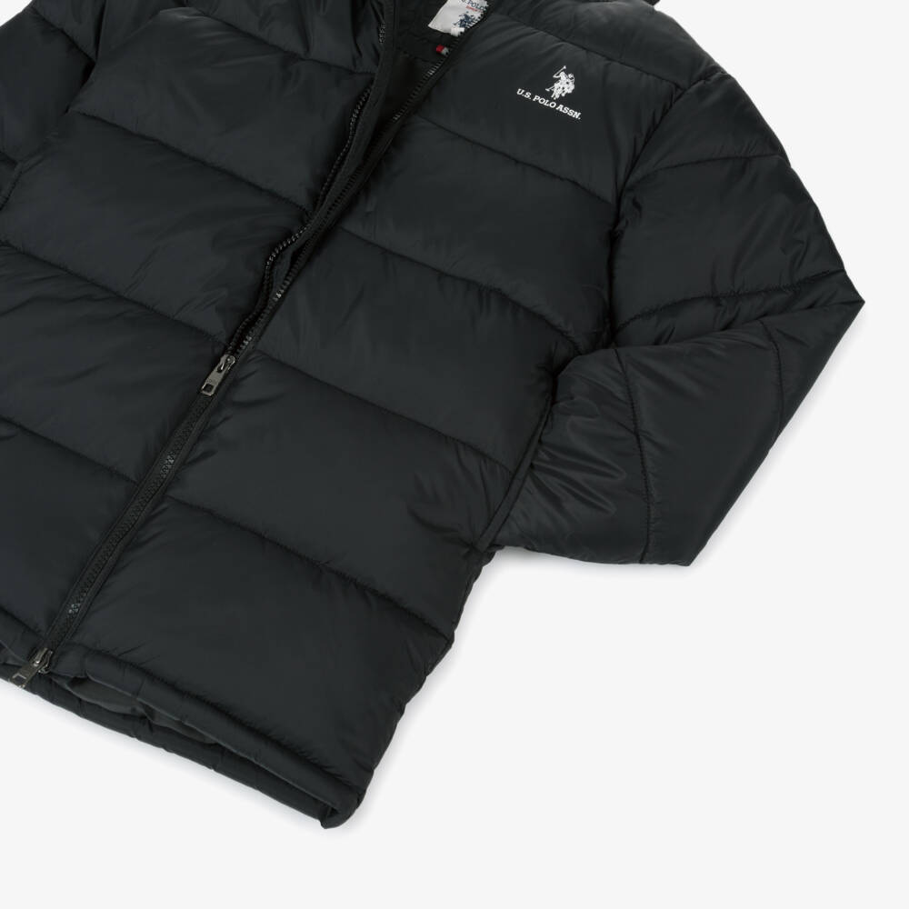 U.S. Polo Assn.-Boys Black Water Repellent Puffer Coat | Childrensalon Outlet