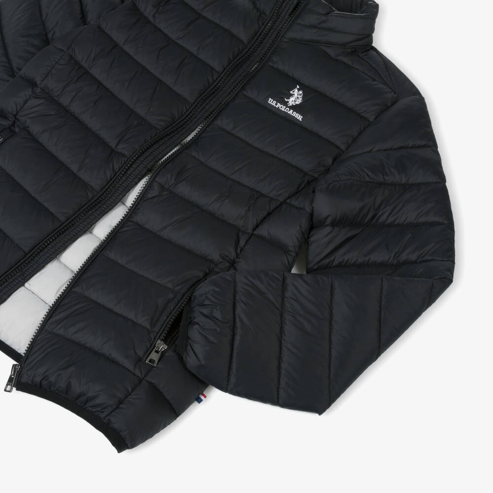 U.S. Polo Assn.-Boys Black Water Resistant Puffer Jacket | Childrensalon Outlet