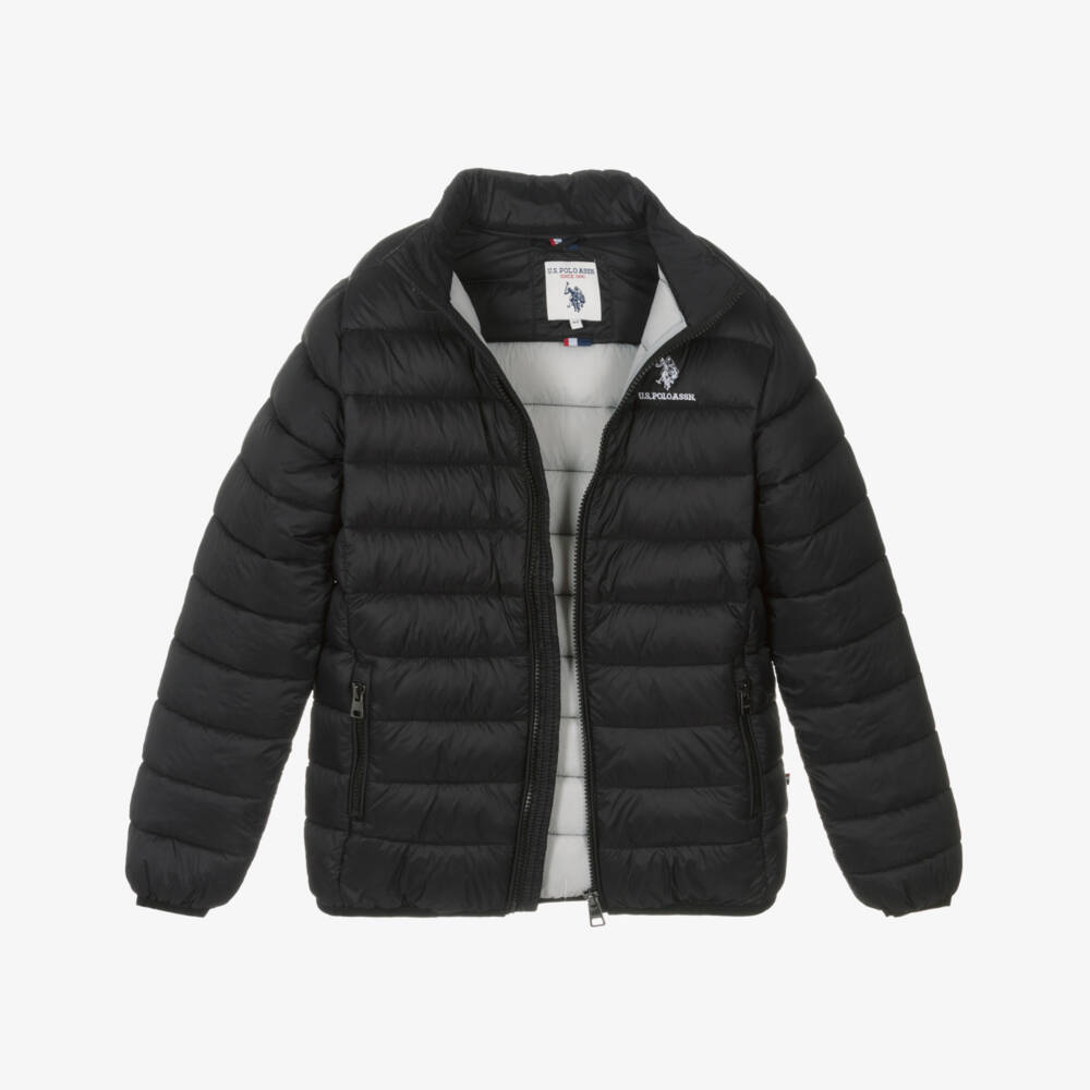 U.S. Polo Assn.-Boys Black Water Resistant Puffer Jacket | Childrensalon Outlet