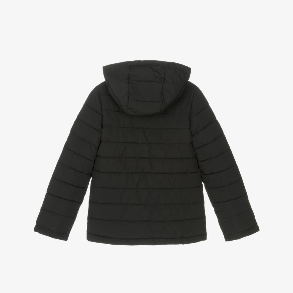 U.S. Polo Assn.-Boys Black Water Resistant Puffer Jacket With Hood | Childrensalon Outlet