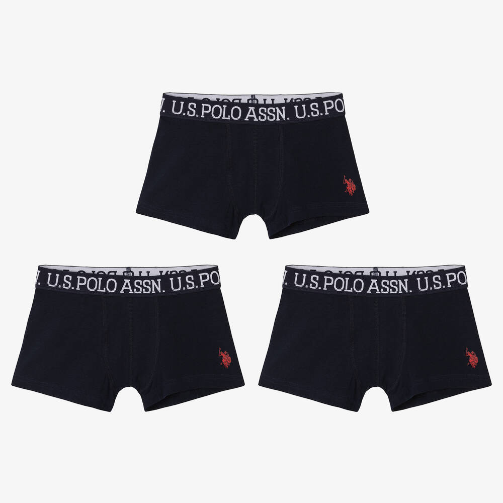 U.S. Polo Assn. Boys Blue Cotton Boxers 3 Pack Childrensalon