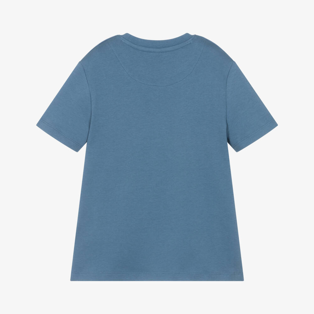 U.S. Polo Assn.-تيشيرت قطن بياقة دائرية لون أزرق للأولاد | Childrensalon Outlet