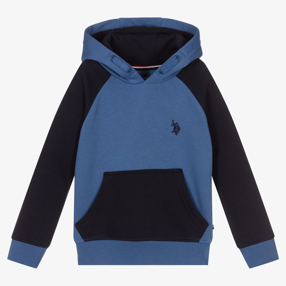 U.S. Polo Assn.-Boys Blue Cotton Hoodie | Childrensalon Outlet
