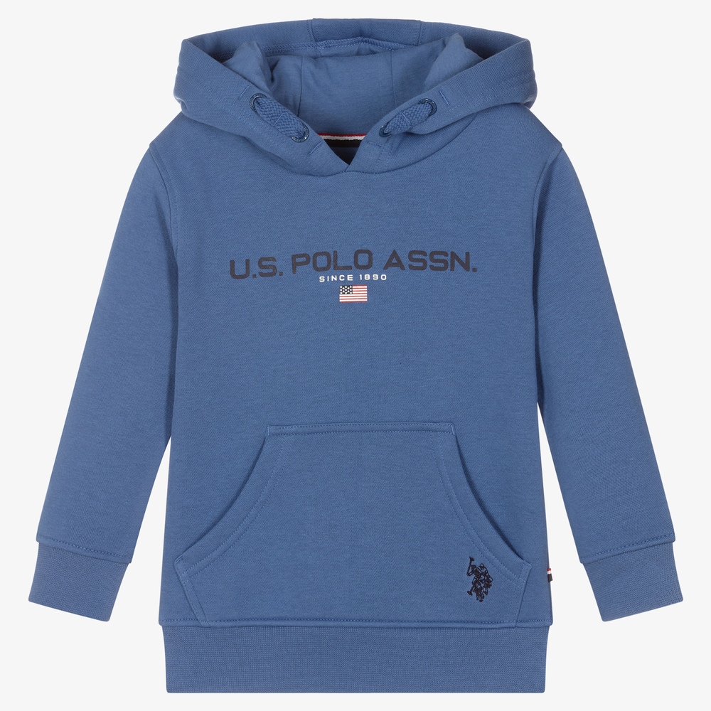 U.S. Polo Assn. - Boys Blue Cotton Hoodie | Childrensalon