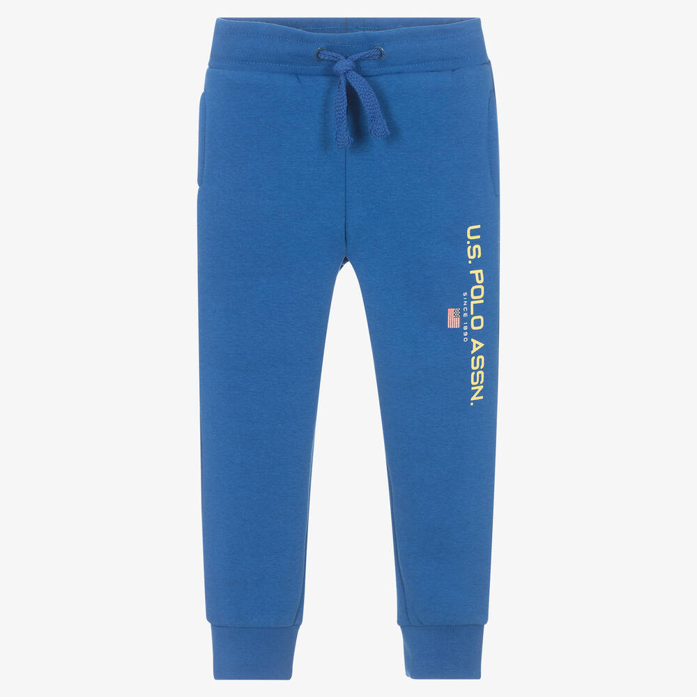 U.S. Polo Assn. - Boys Blue Cotton Logo Joggers | Childrensalon