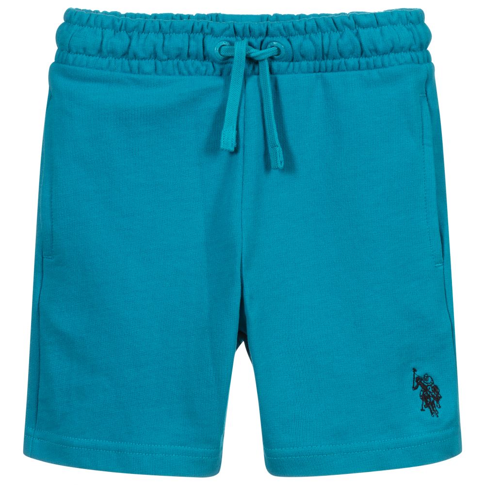 U.S. Polo Assn.-Boys Blue Cotton Logo Shorts | Childrensalon Outlet