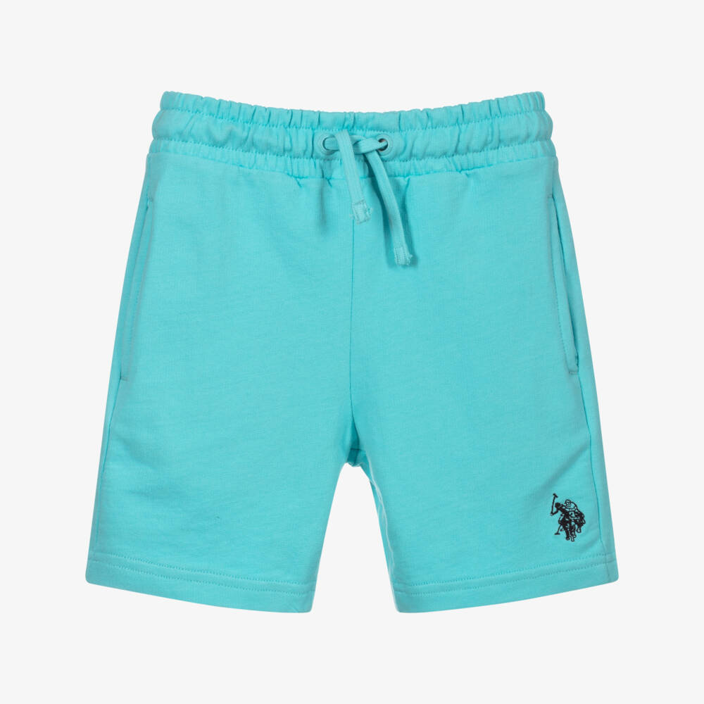 U.S. Polo Assn.-Boys Blue Cotton Logo Shorts | Childrensalon Outlet
