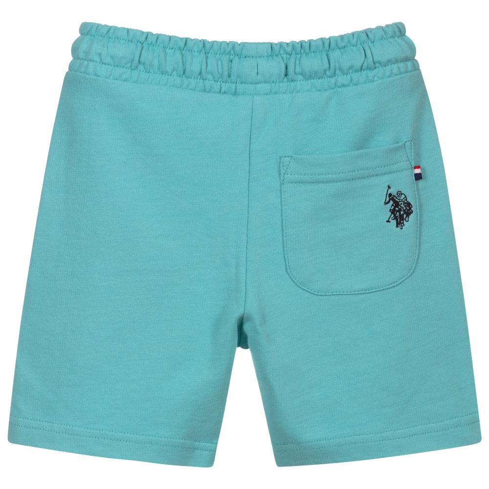 U.S. Polo Assn.-Boys Blue Cotton Logo Shorts | Childrensalon Outlet