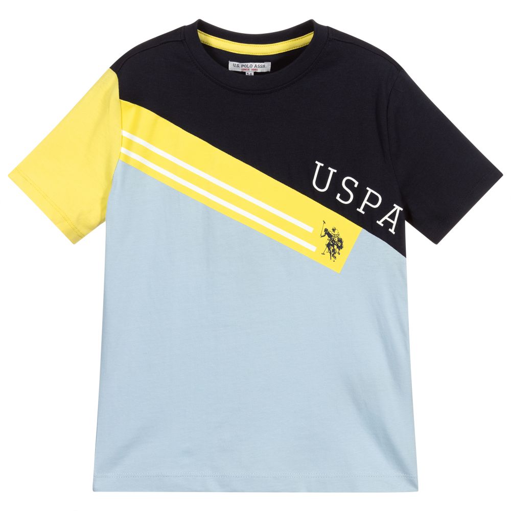 U.S. Polo Assn. - Boys Blue Cotton Logo T-Shirt | Childrensalon