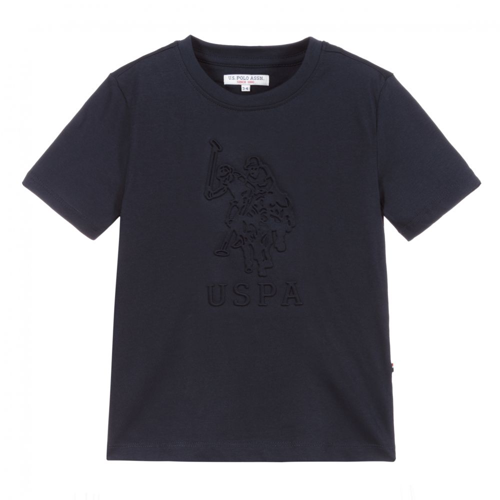 U.S. Polo Assn. - Boys Blue Cotton Logo T-Shirt | Childrensalon
