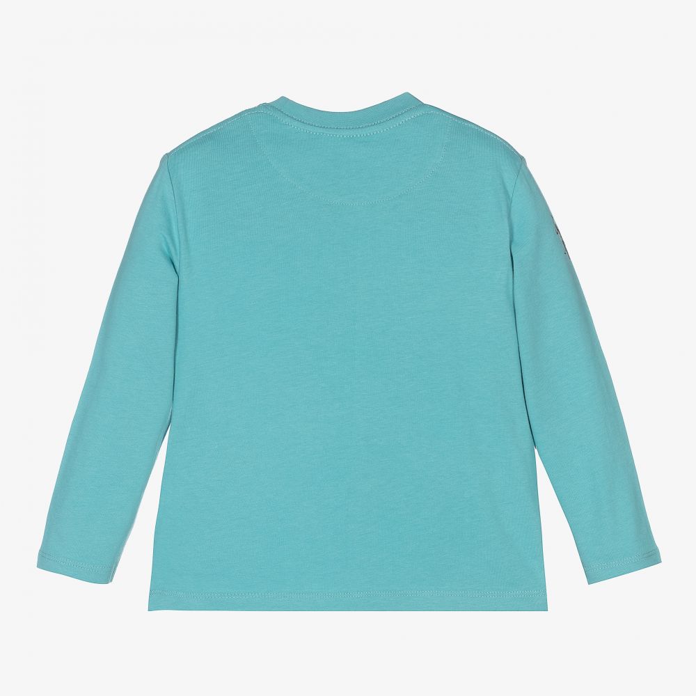 U.S. Polo Assn.-Boys Blue Cotton Logo Top | Childrensalon Outlet