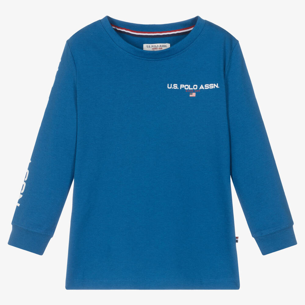 U.S. Polo Assn. - Boys Blue Cotton Logo Top | Childrensalon