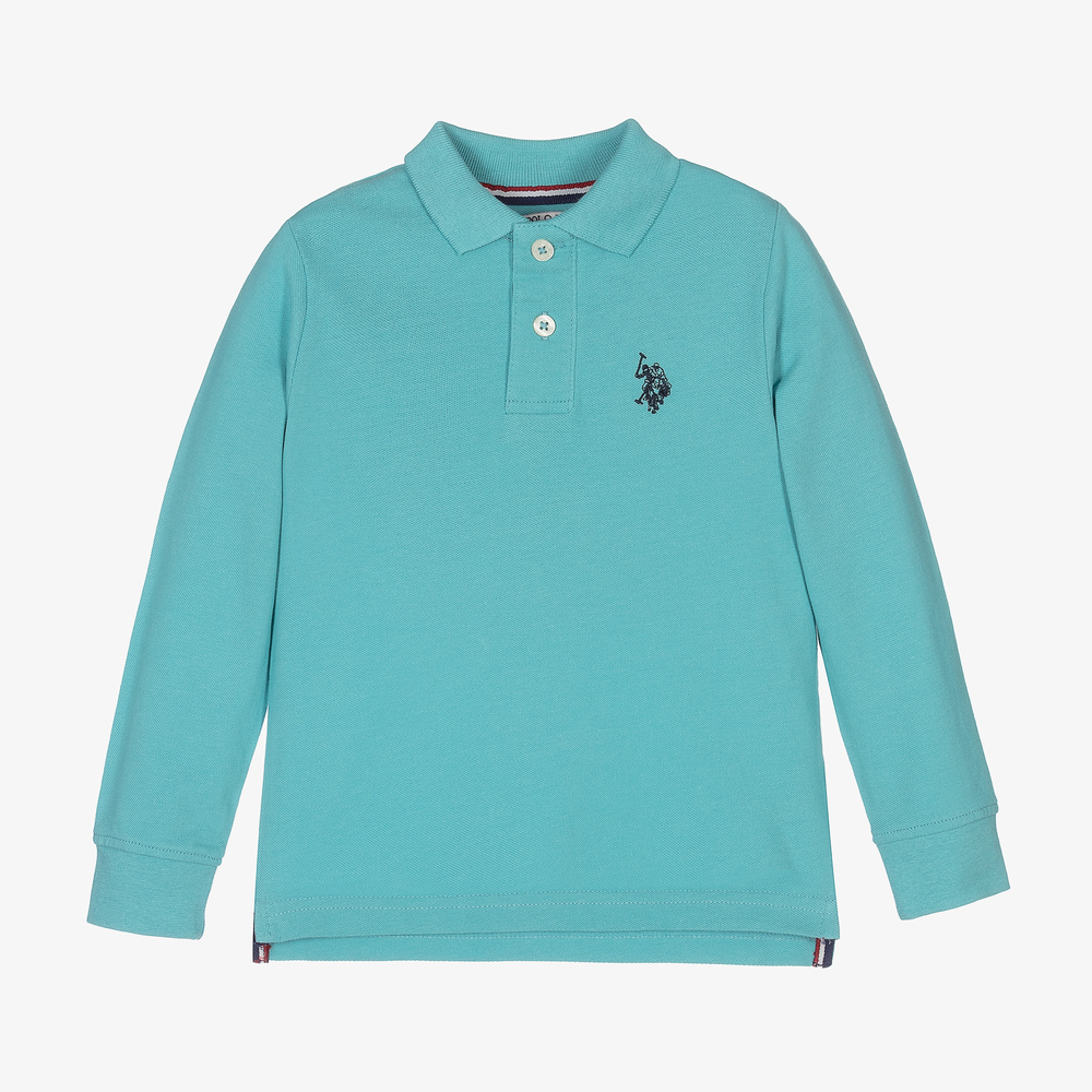 U.S. Polo Assn. - Boys Blue Cotton Polo Shirt | Childrensalon