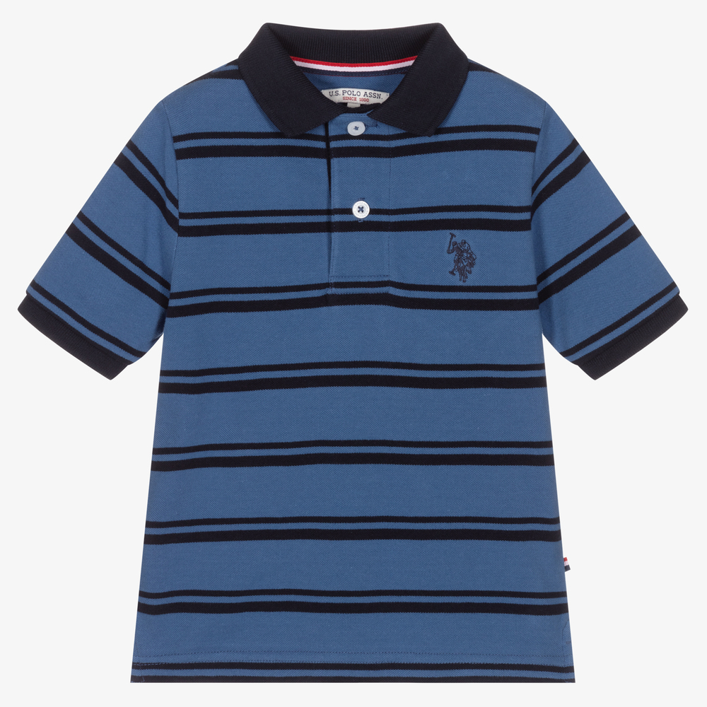 wervelkolom Buitenlander China U.S. Polo Assn. - Boys Blue Cotton Polo Shirt | Childrensalon Outlet