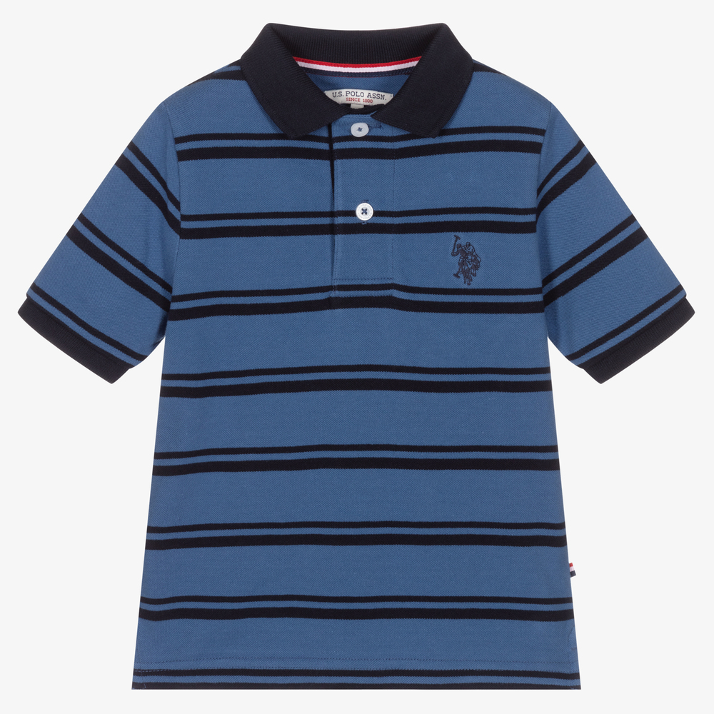 U.S. Polo Assn. - Boys Blue Cotton Polo Shirt | Childrensalon