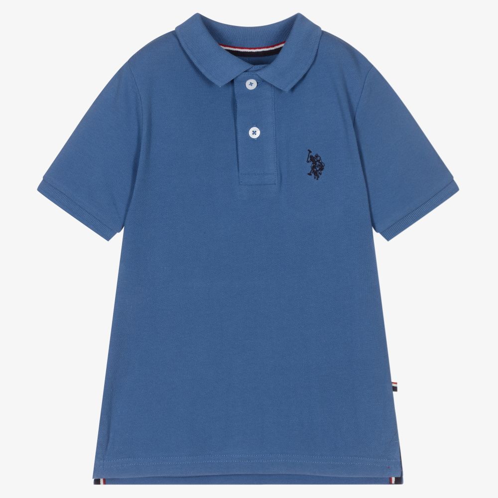U.S. Polo Assn. - Boys Blue Cotton Polo Shirt | Childrensalon