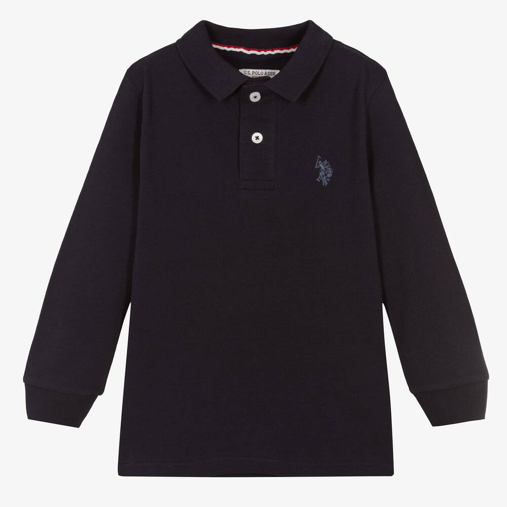 U.S. Polo Assn. - Boys Blue Cotton Polo Shirt | Childrensalon