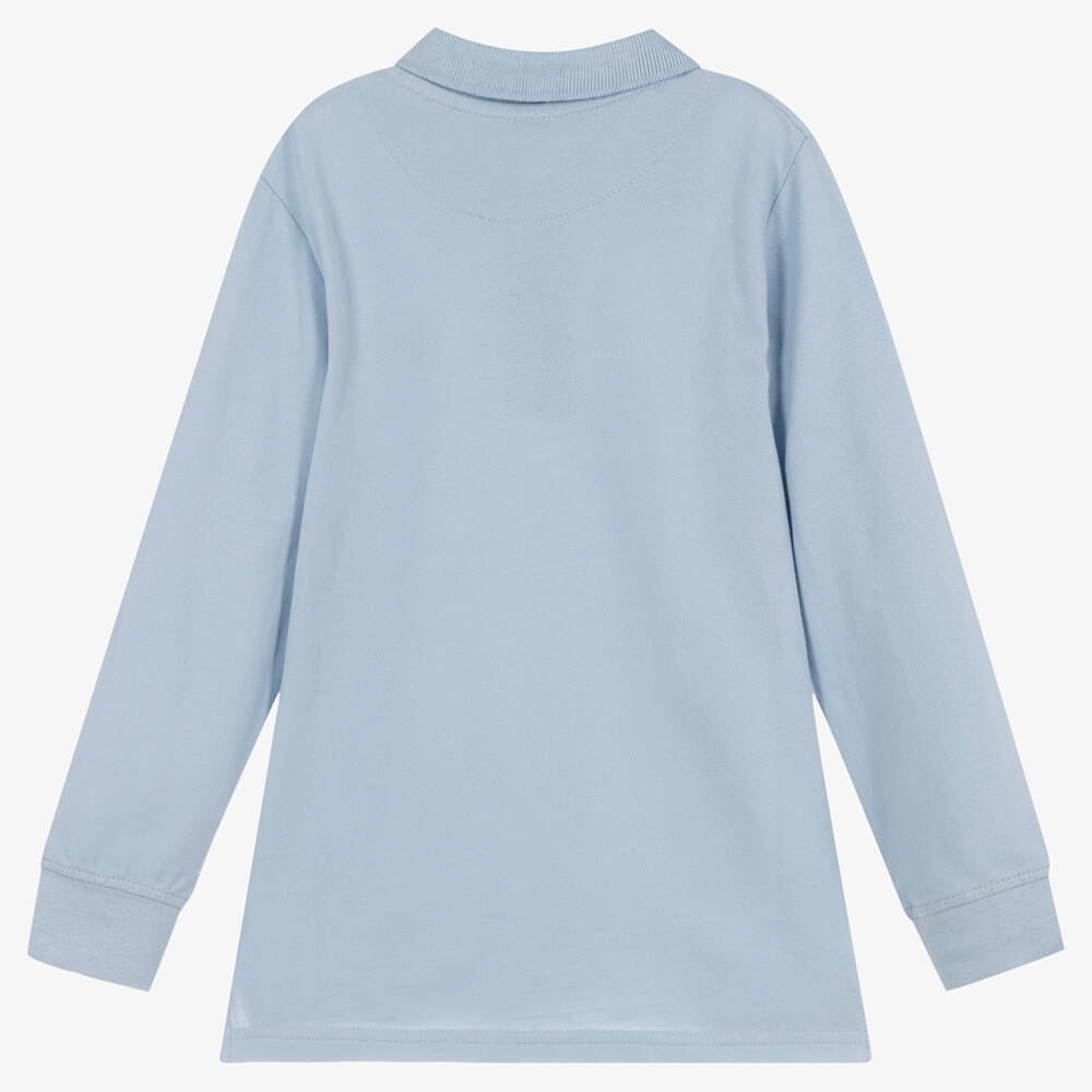 U.S. Polo Assn.-Boys Blue Cotton Polo Shirt | Childrensalon Outlet