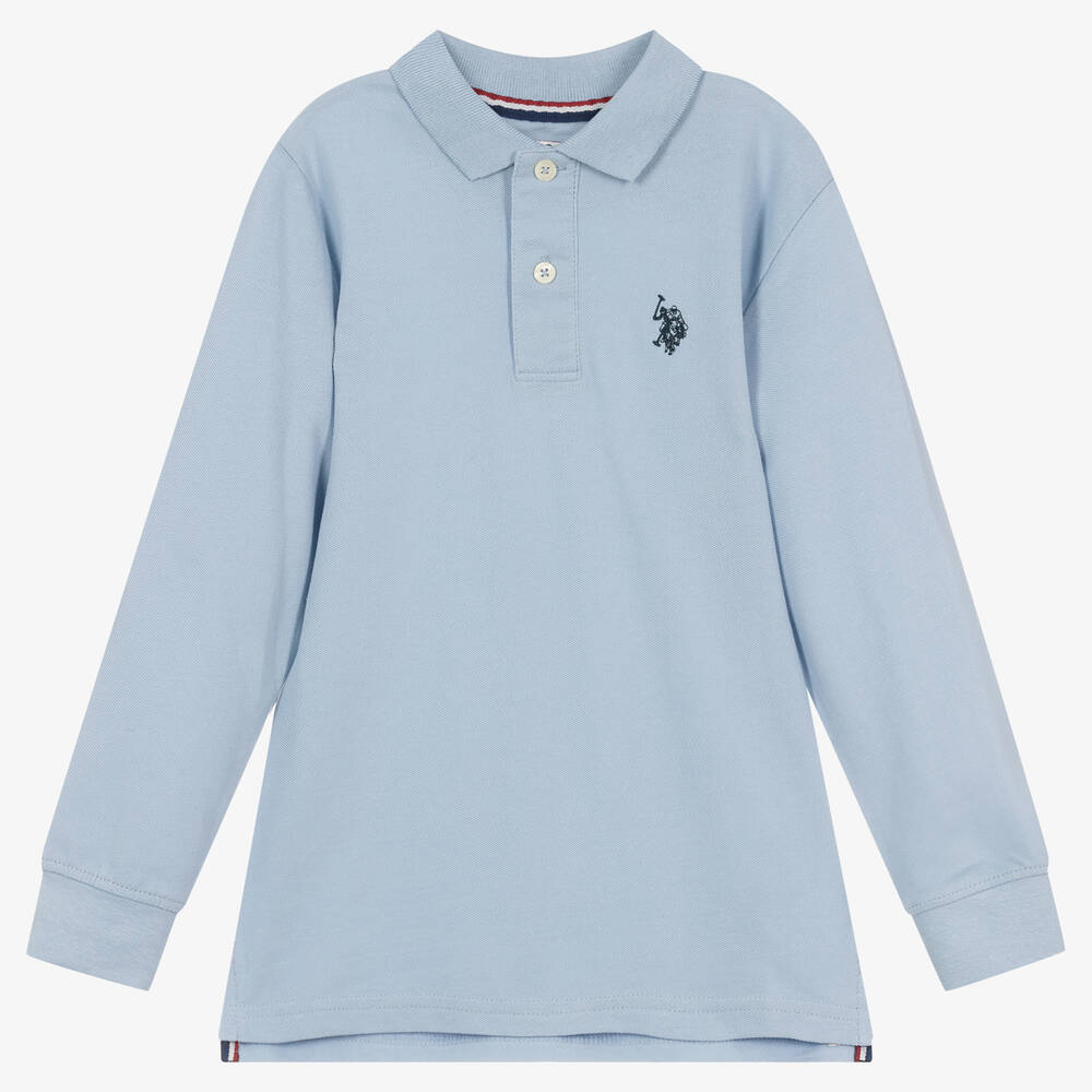 U.S. Polo Assn. - Boys Blue Cotton Polo Shirt | Childrensalon