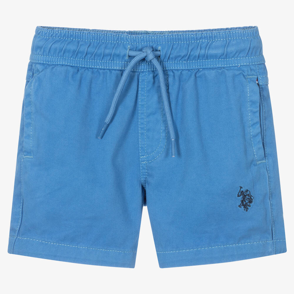 Blue polo shorts deals