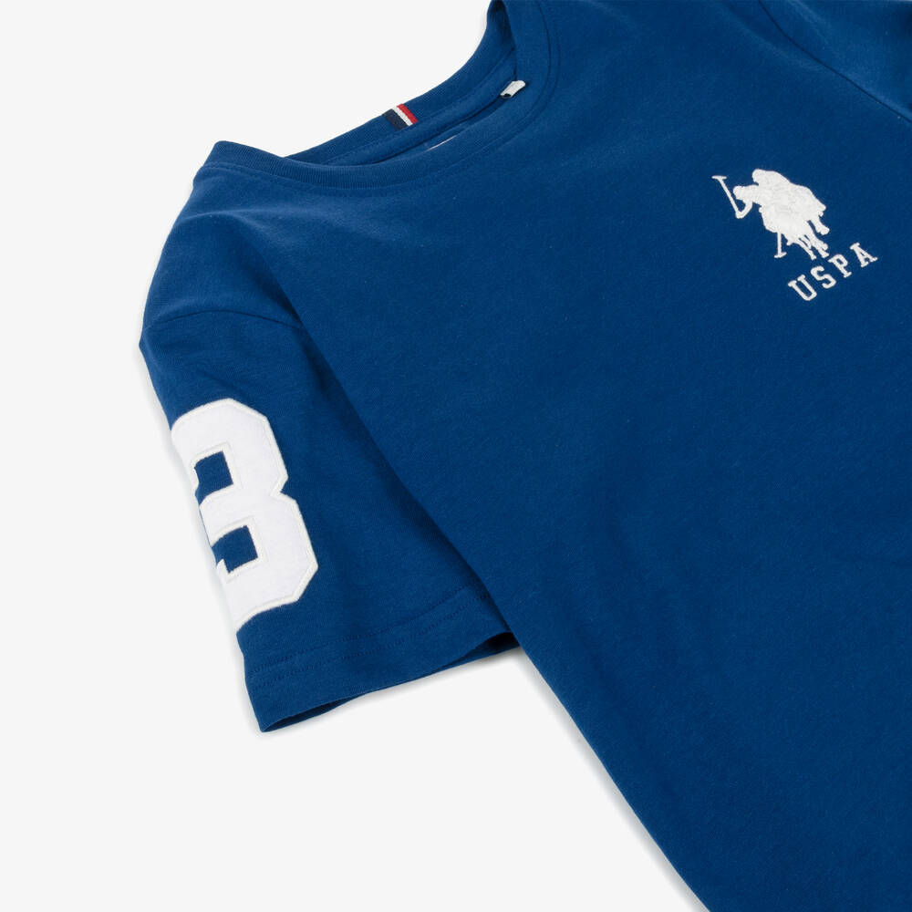 U.S. Polo Assn.-Boys Blue Cotton T-Shirt | Childrensalon Outlet