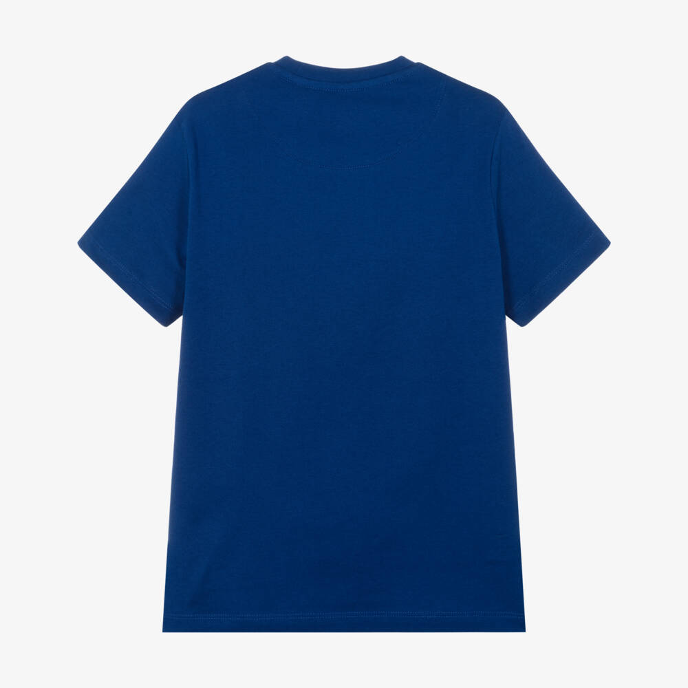 U.S. Polo Assn.-Boys Blue Cotton T-Shirt with Graphic Logo Print | Childrensalon Outlet
