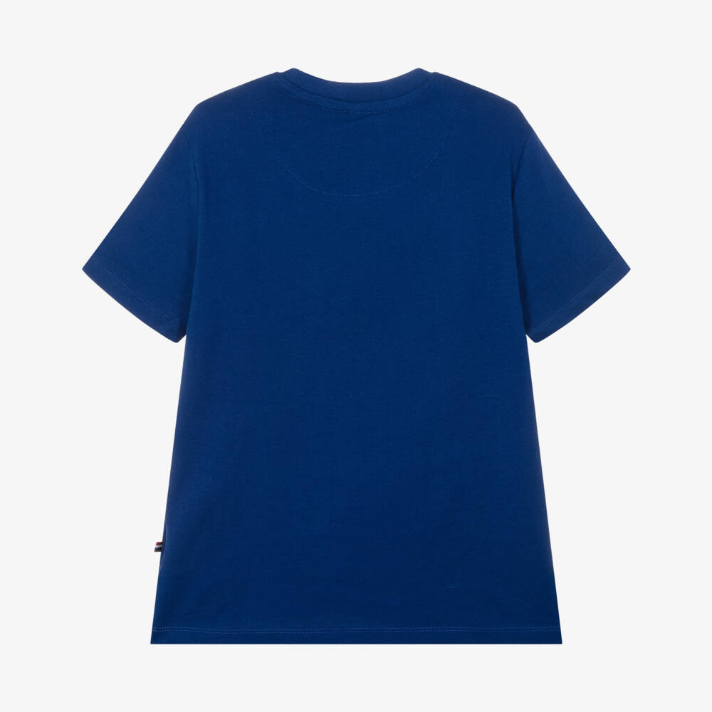 U.S. Polo Assn.-Boys Blue Cotton T-Shirt with Large Double Horsemen Logo | Childrensalon Outlet