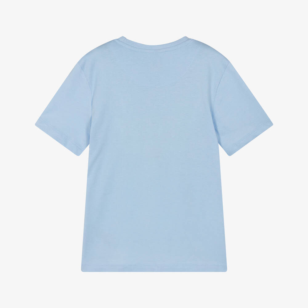 U.S. Polo Assn.-Boys Blue Cotton T-Shirt with White Arch Logo | Childrensalon Outlet