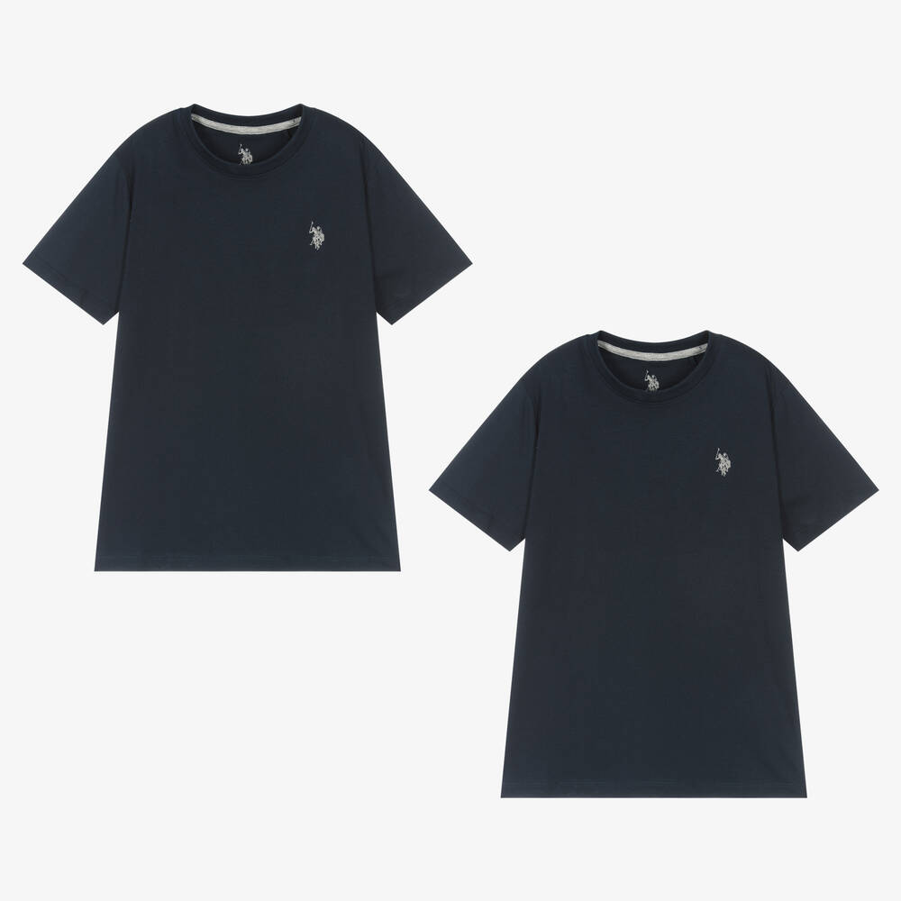 U.S. Polo Assn. - Boys Blue Cotton T-Shirts (2 Pack) | Childrensalon