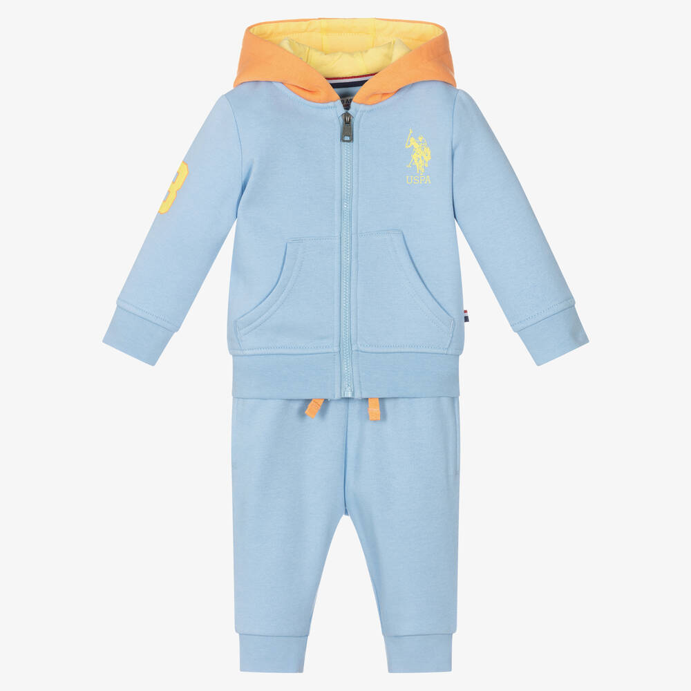 U.S. Polo Assn. - Boys Blue Cotton Tracksuit | Childrensalon