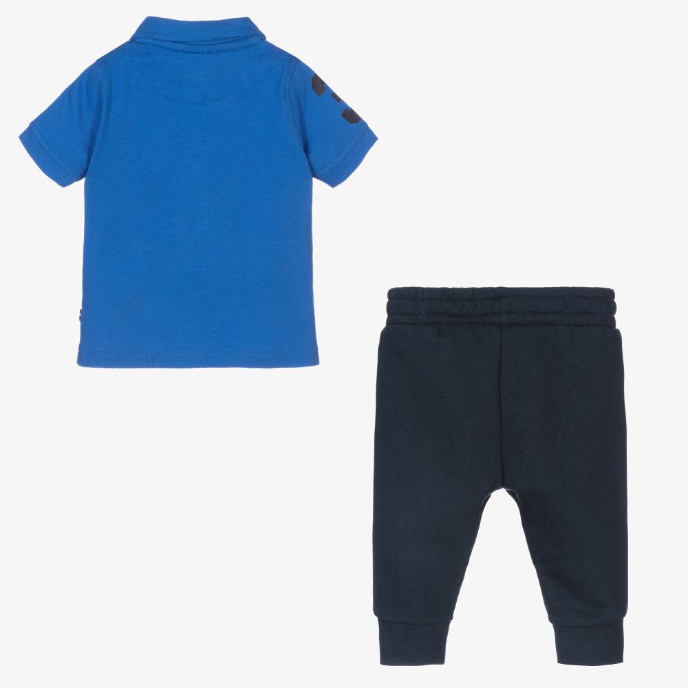 U.S. Polo Assn.-Boys Blue Cotton Trouser Set | Childrensalon Outlet