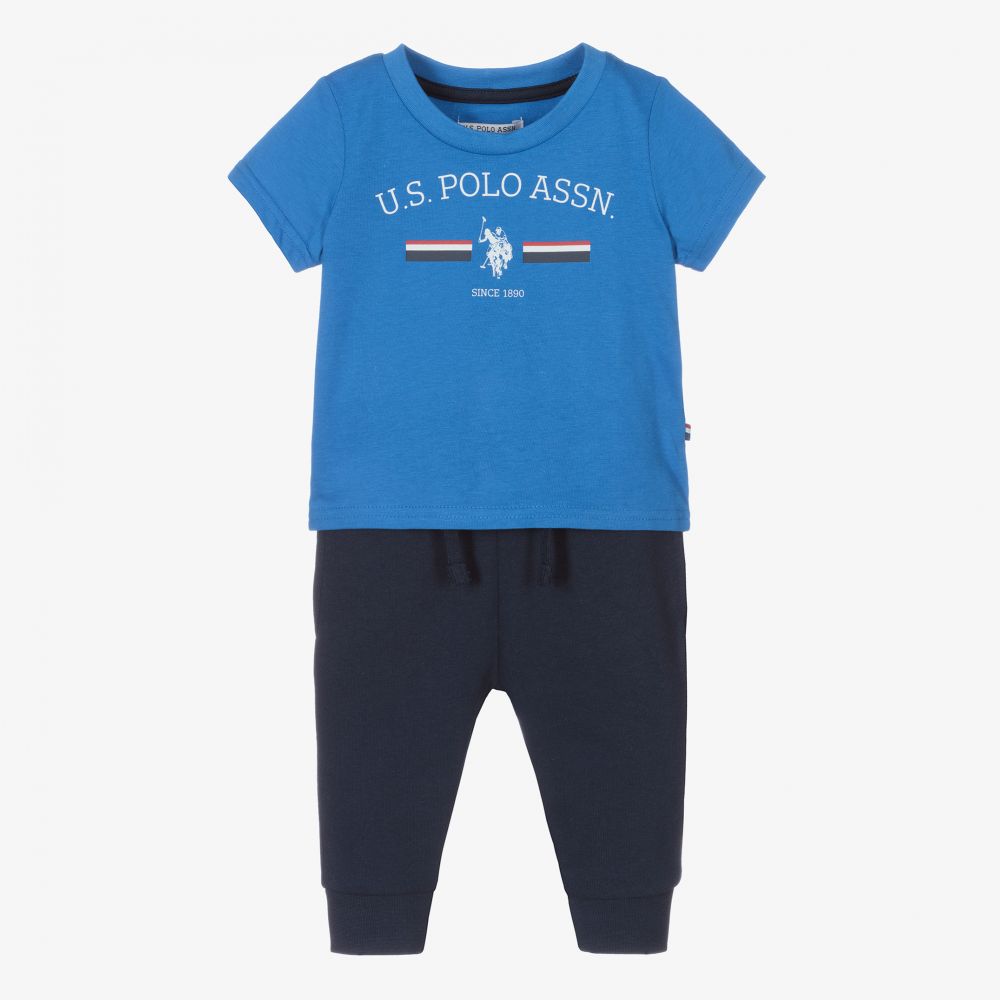 U.S. Polo Assn. - Boys Blue Cotton Trouser Set | Childrensalon