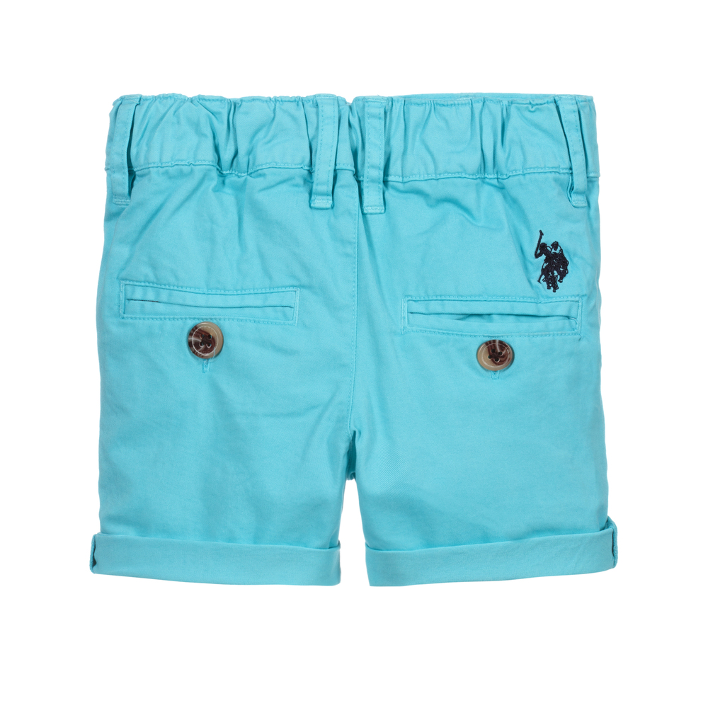U.S. Polo Assn.-Boys Blue Cotton Twill Shorts | Childrensalon Outlet