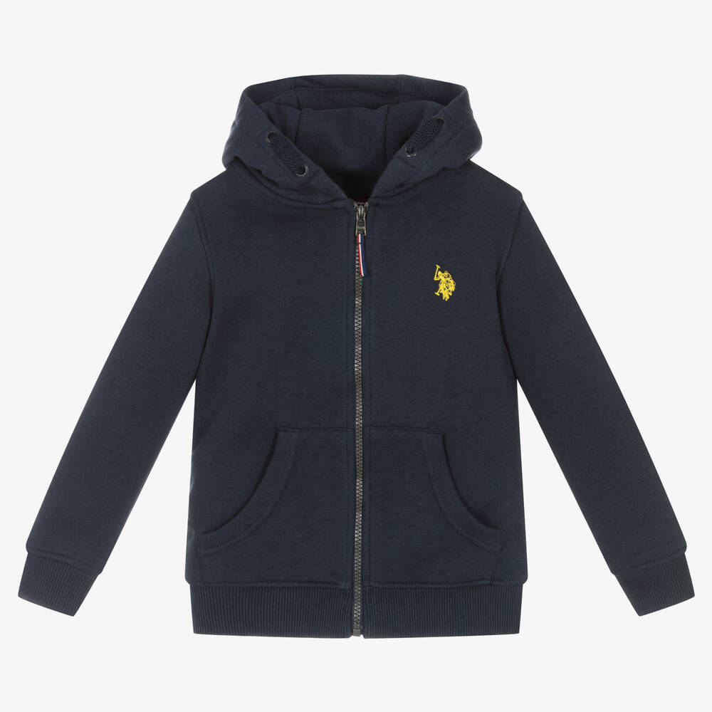 U.S. Polo Assn. - Boys Blue Cotton Zip-Up Hoodie | Childrensalon