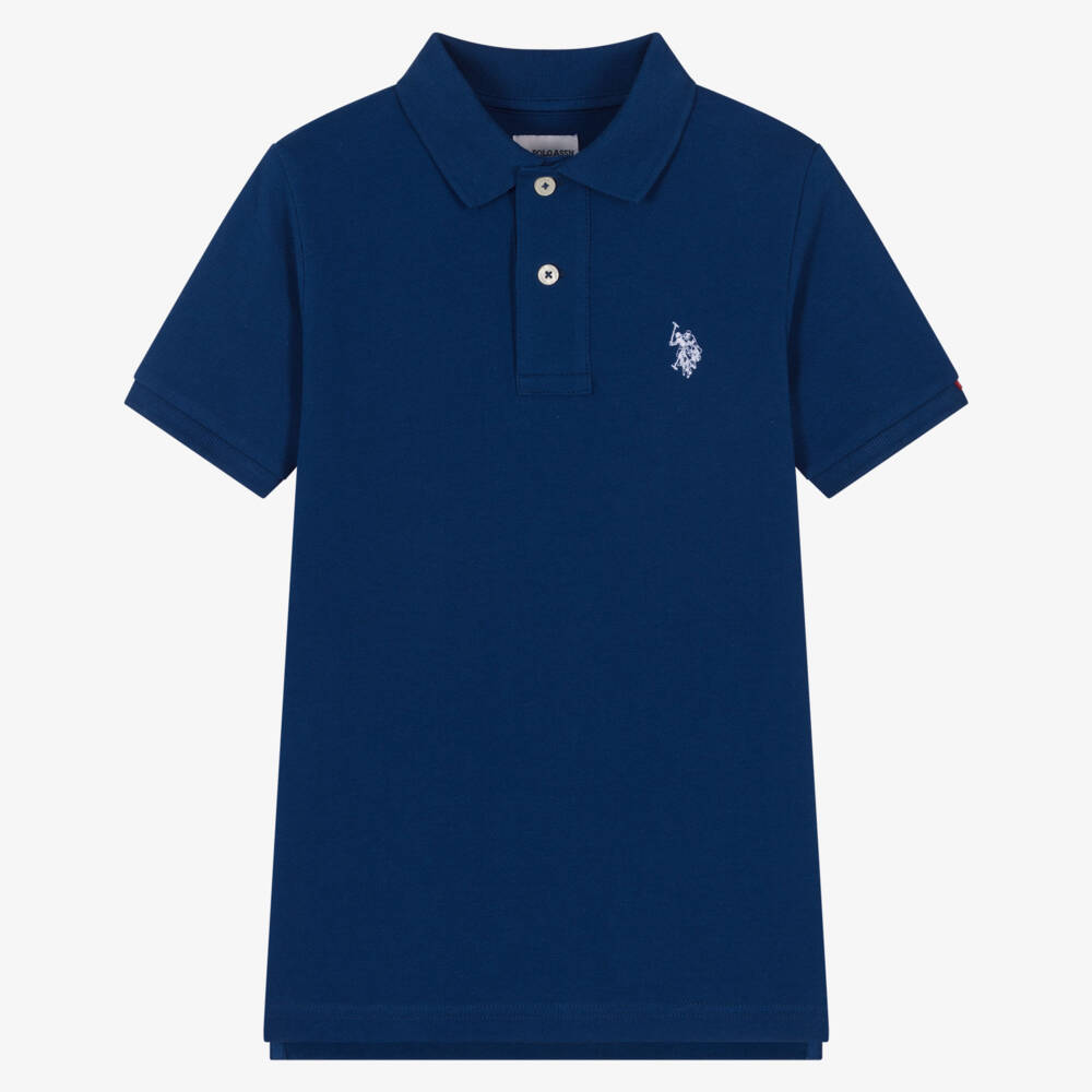 U.S. Polo Assn.-Boys Blue Double Horsemen Polo Shirt | Childrensalon Outlet