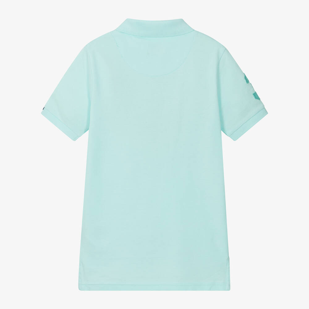 U.S. Polo Assn.-Boys Blue Embroidered Cotton Polo Shirt | Childrensalon Outlet