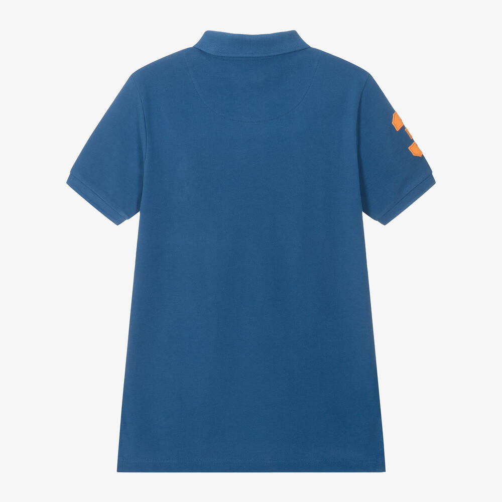 U.S. Polo Assn. - Boys Blue Embroidered Cotton Polo Shirt