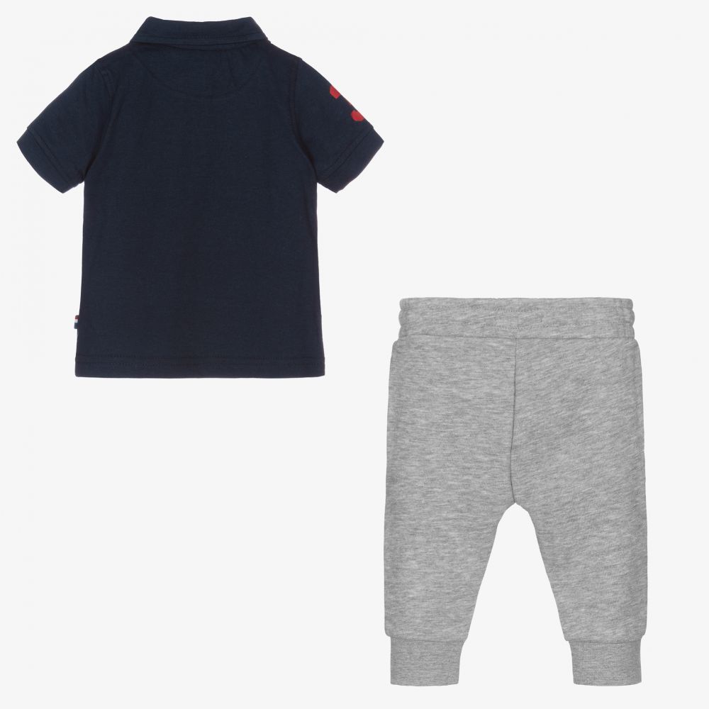 U.S. Polo Assn.-Boys Blue & Grey Trouser Set | Childrensalon Outlet