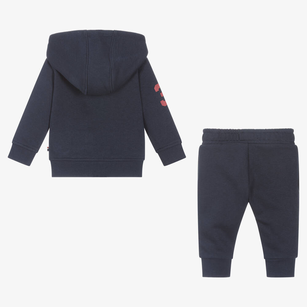 U.S. Polo Assn.-Boys Blue Hooded Logo Tracksuit | Childrensalon Outlet