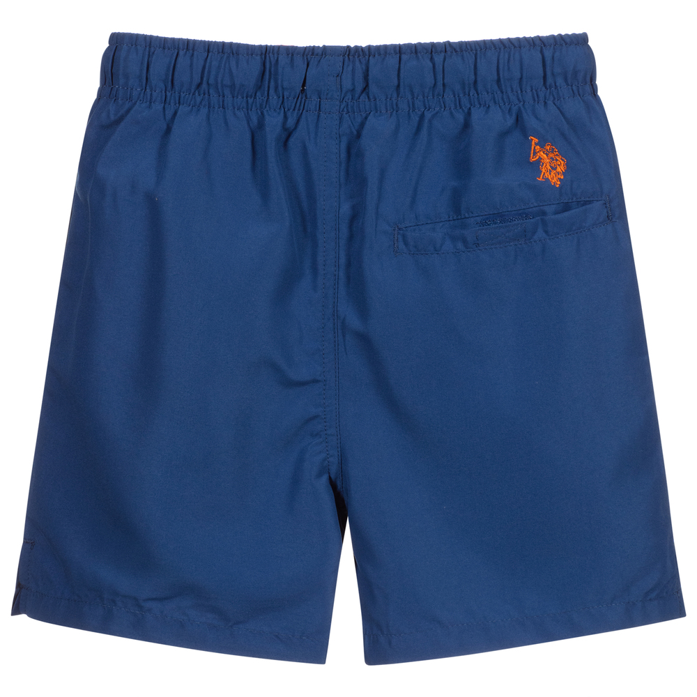 U.S. Polo Assn.-Boys Blue Logo Swim Shorts | Childrensalon Outlet