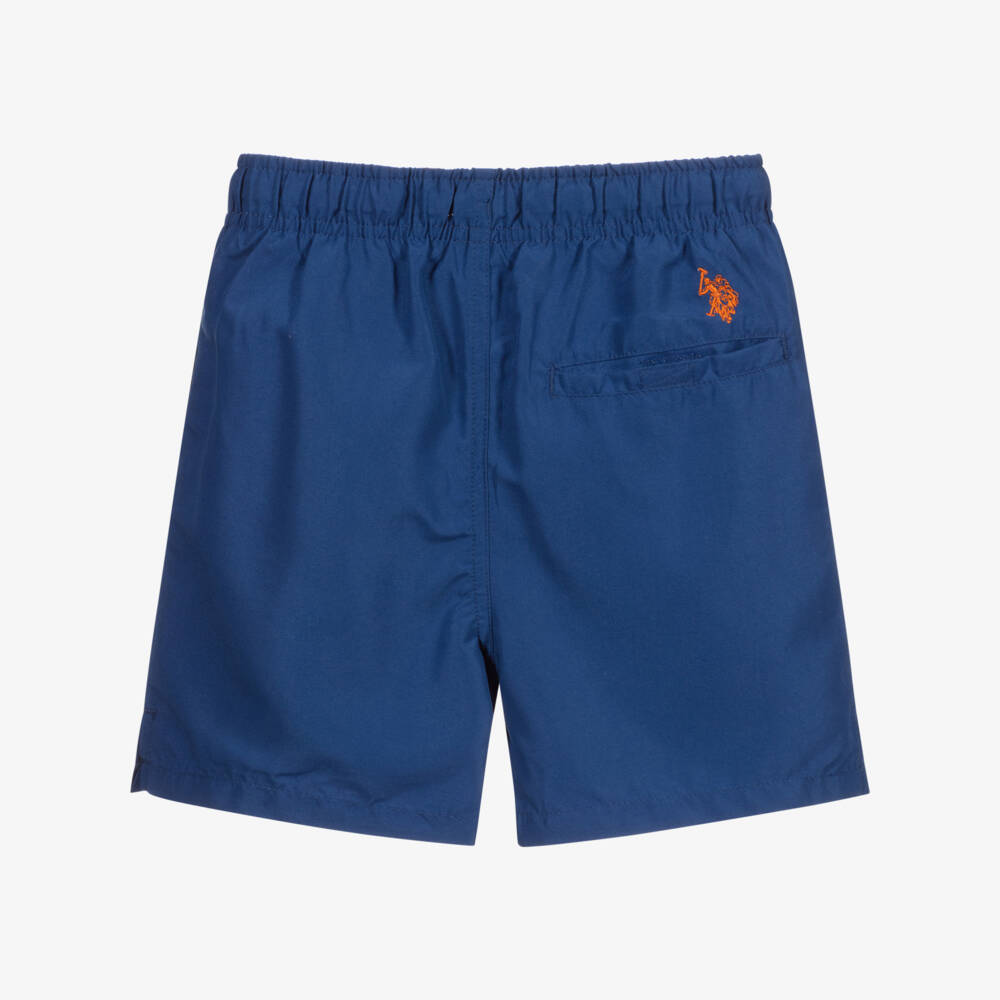 U.S. Polo Assn.-Boys Blue Logo Swim Shorts | Childrensalon Outlet