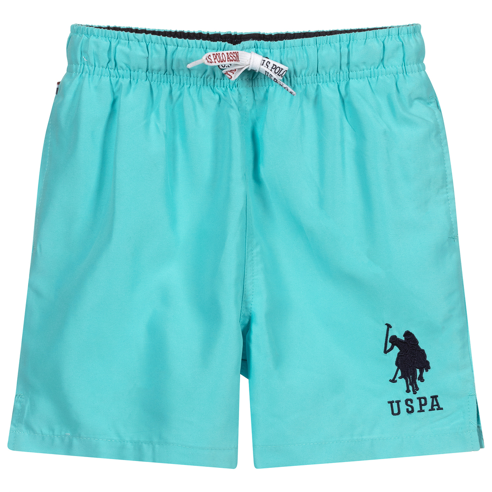 U.S. Polo Assn. - Boys Blue Logo Swim Shorts | Childrensalon