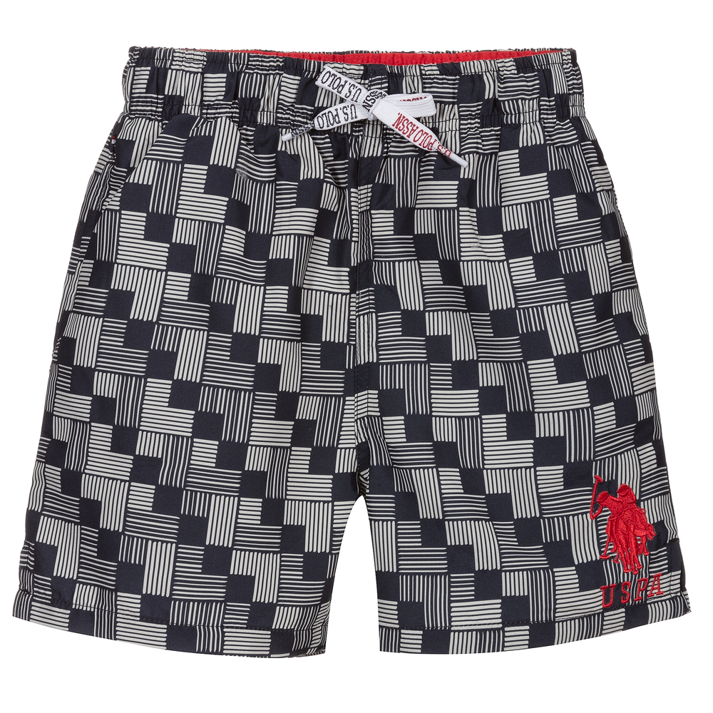 U.S. Polo Assn. - Boys Blue Logo Swim Shorts | Childrensalon