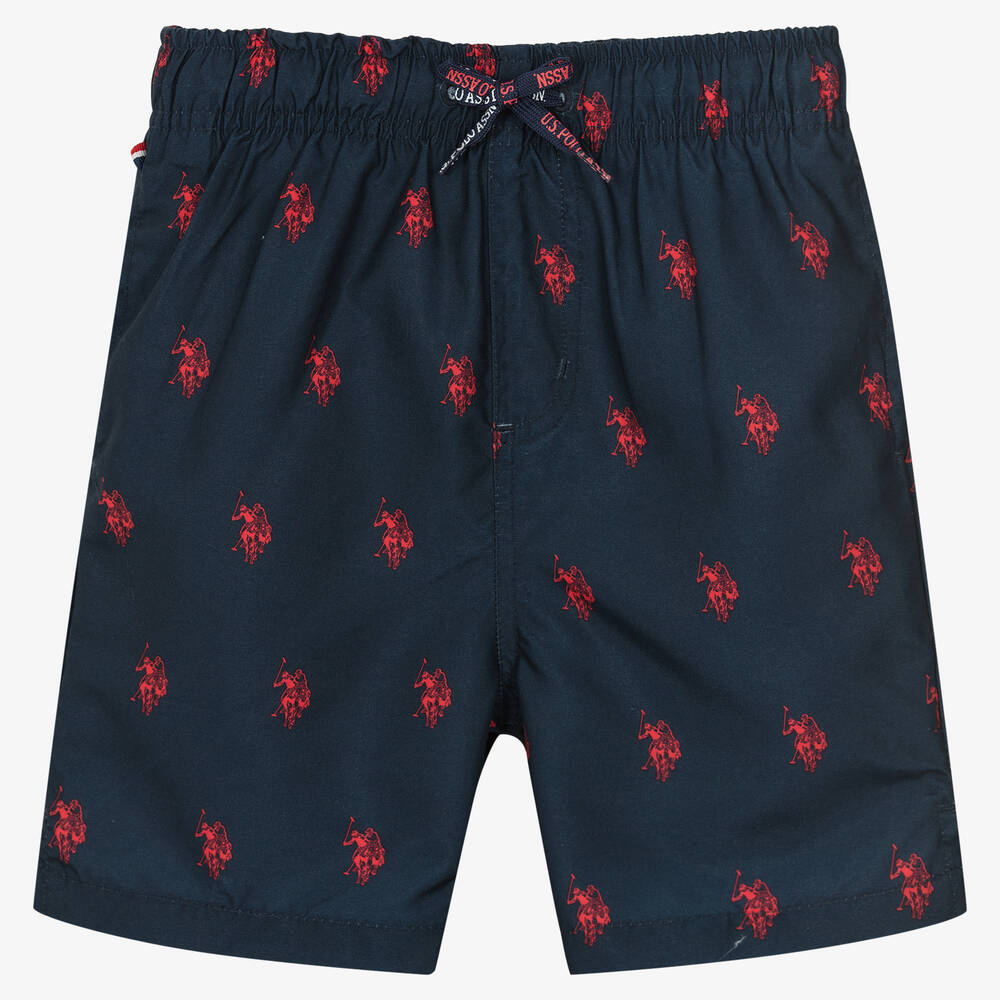 U.S. Polo Assn. - Boys Blue Logo Swim Shorts | Childrensalon